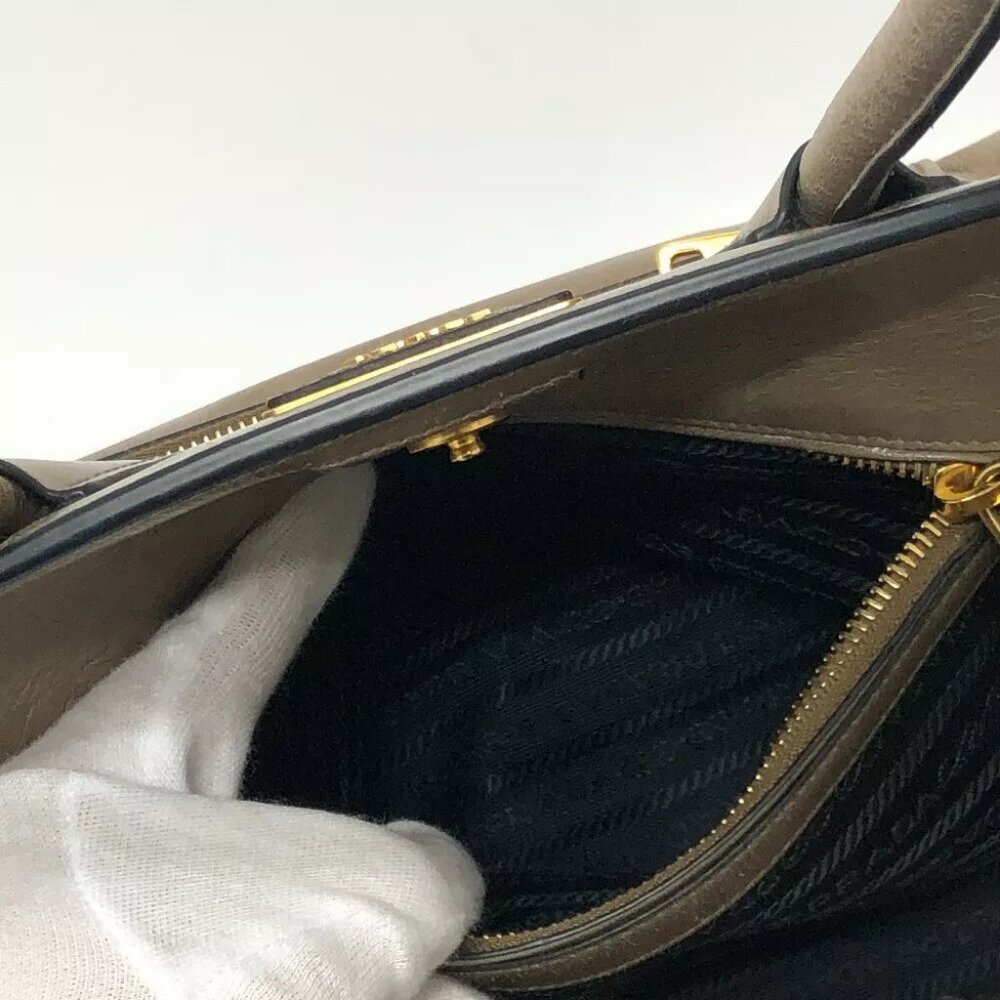 PRADA BN2626 logo 2WAY Handbag Shoulder Bag Triangle Plate Tote Bag - Picture 11 of 15